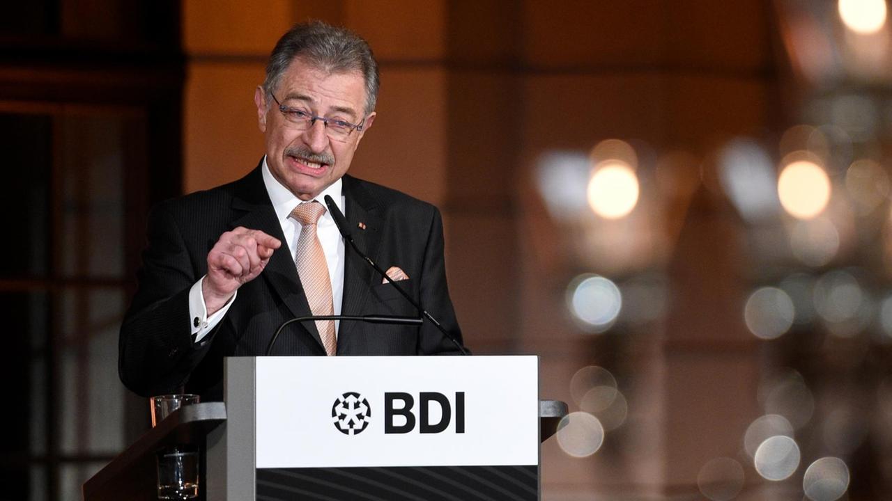 BDI-Präsident Dieter Kempf hält im Deutschen Historischen Museum in Berlin eine Rede.