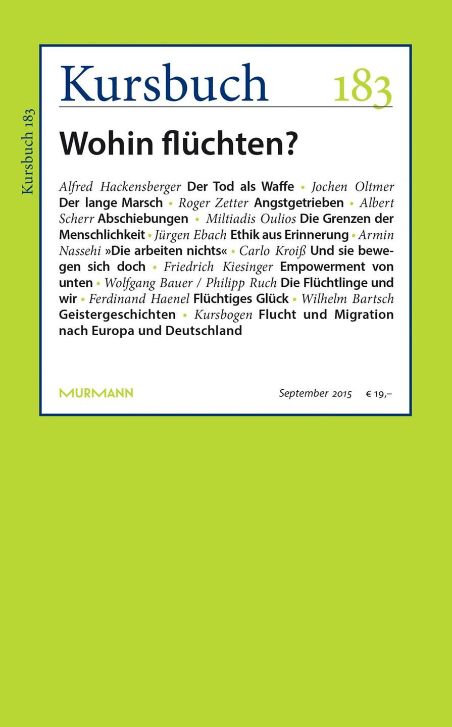 Cover "Kursbuch 183 - Wohin flüchten"