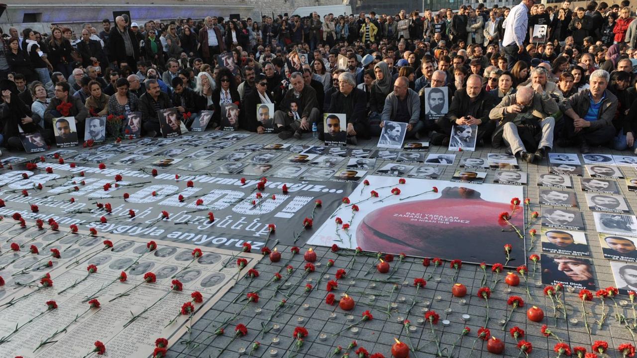 Gedenken an die armenischen Opfer vom 24. April 1915 in Istanbul.