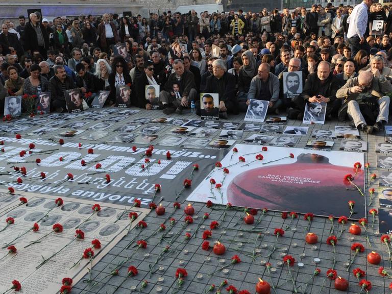 Gedenken an die armenischen Opfer vom 24. April 1915 in Istanbul.