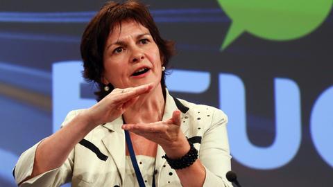 Monique Goyens bei einer Pressekonferenz in Brüssel am 11. Juli 2012.