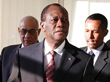 Das gewählte Staatsoberhaupt der Elfenbeinküste, Alassane Ouattara