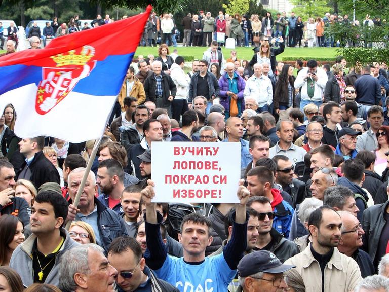 Demonstration der serbischen Opposition in Belgrad
