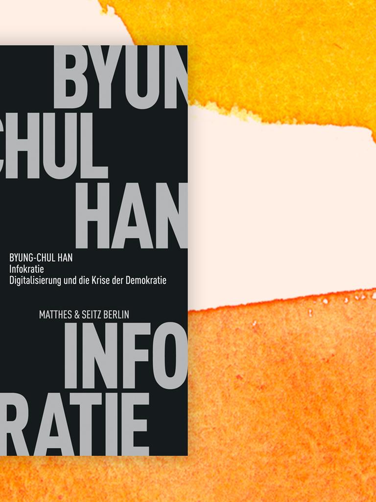 Das Buchcover "Infokratie" von Byung-Chul Han vor einem grafischen Hintergrund.