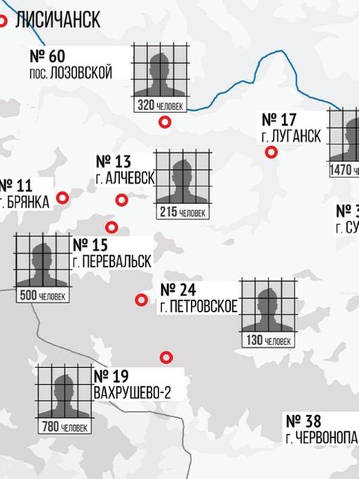 Karte Straflager "Luhansker Volksrepublik"