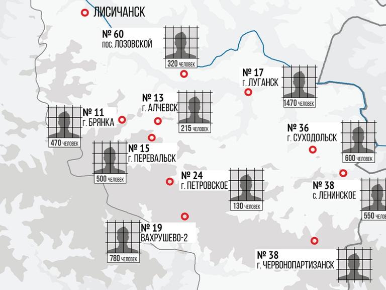 Karte Straflager "Luhansker Volksrepublik"