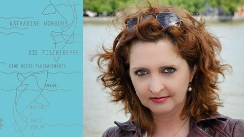 Cover von Katharine Norburys Buch "Die Fischtreppe" (links), Foto der Autorin (Montage)