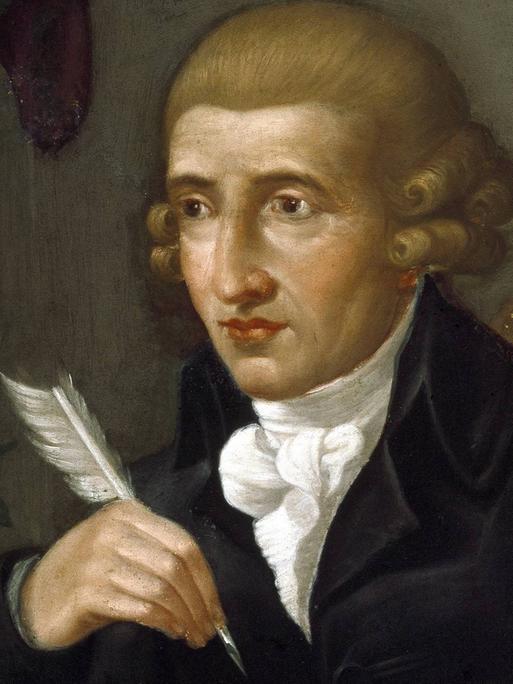 Ein anonymes Gemälde aus dem Civico Museo Bibliografico Musicale in Bologna zeigt Joseph Haydn mit einer Feder in der Hand