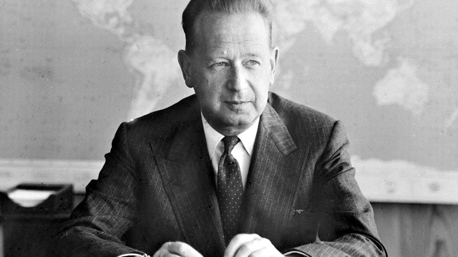 UN-Generalsekretär Dag Hammarskjöld während einer Sitzung der UNO in New York am 01.06.1960.