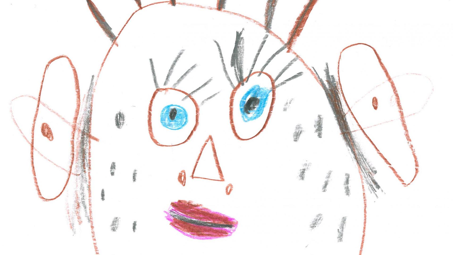 Ein Porträt von Prof. Groebner, gezeichnet von seiner Tochter (6 Jahre).