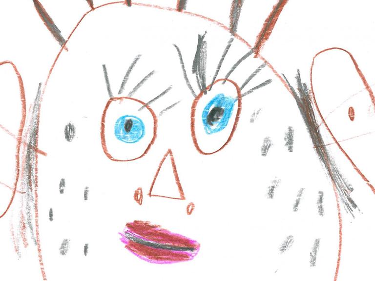 Ein Porträt von Prof. Groebner, gezeichnet von seiner Tochter (6 Jahre).