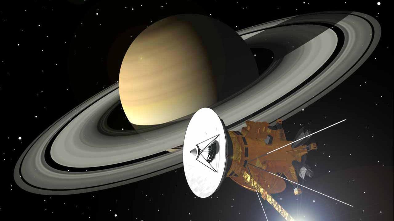 Die Raumsonde Cassini-Huygens auf dem Weg zum Saturn (Grafik)