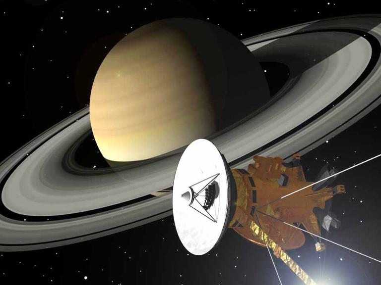 Die Raumsonde Cassini-Huygens auf dem Weg zum Saturn (Grafik)