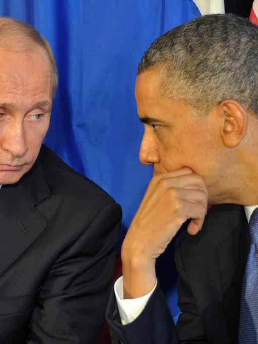 Russlands Premier Putin und US-Präsident Obama 2012 beim G20-Gipfel in Mexiko.