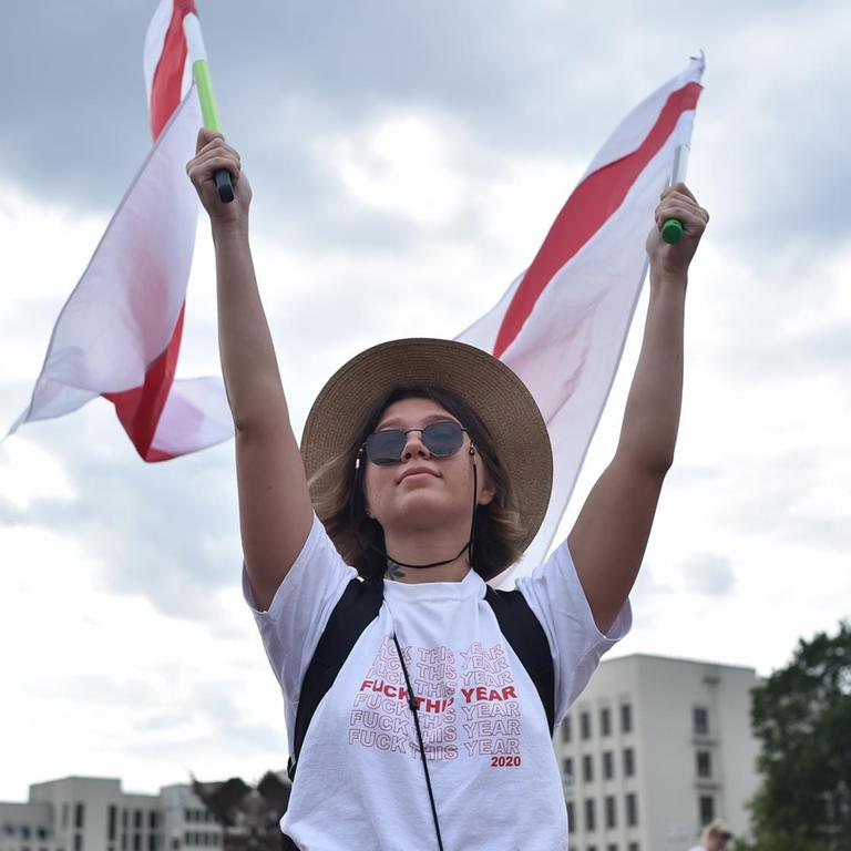 Proteste in Minsk, Belarus, am 14. August 2020