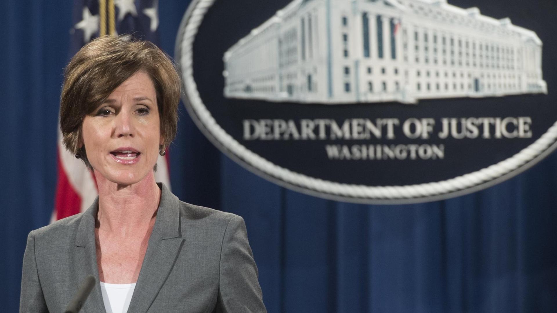Die kommissarische US-Justizministerin Sally Yates wurde entlassen.
