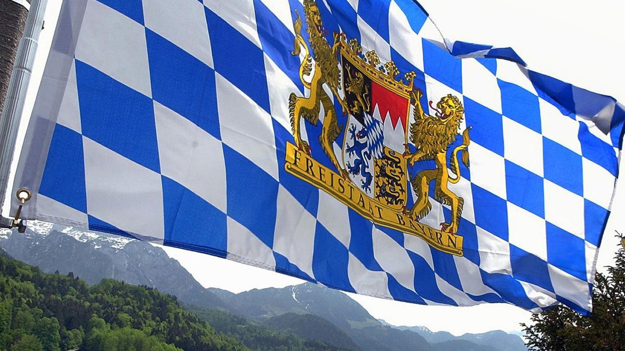 Die bayerische Landes-Fahne. Die bayerische Landes-Fahne.