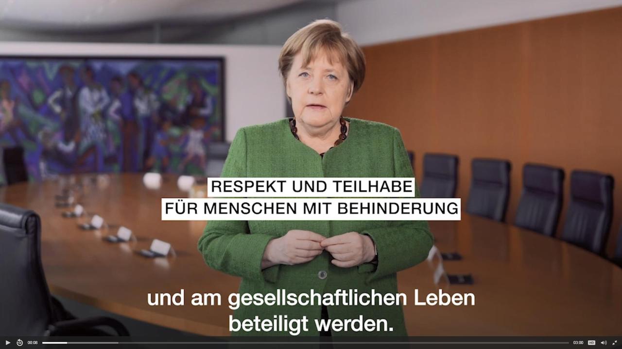Ein Ausschnitt aus dem Video von Merkel.