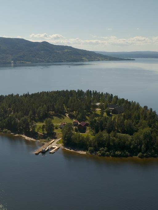 Luftaufnahme der Insel Utoya.