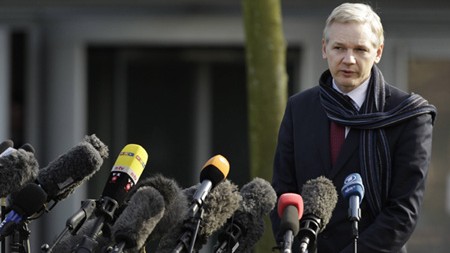 Julian Assange, Gründer der Enthüllungsplattform "WikiLeaks", spricht in London im Jahr 2011 zu Vertretern der Presse.
