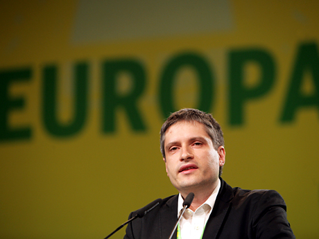 Der Attac-Mitbegründer Sven Giegold spricht beim Parteitag von Bündnis 90/Die Grünen in der Westfalenhalle in Dortmund.