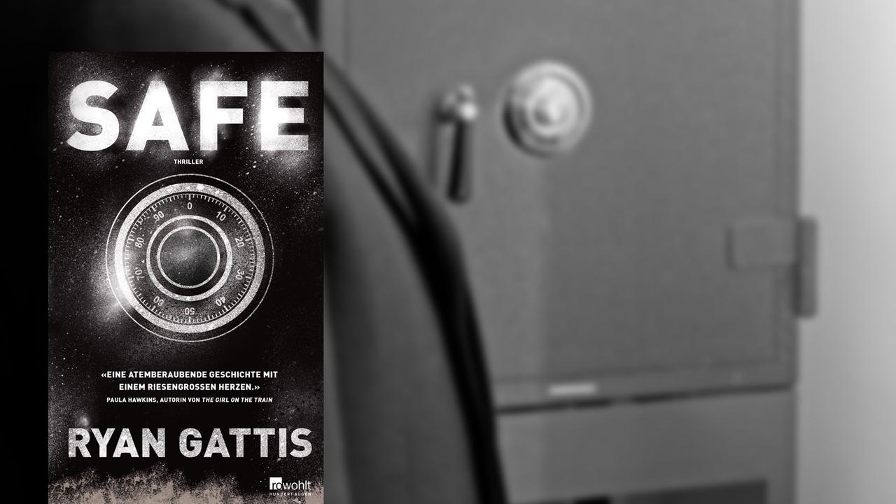 Das Cover von "Safe" von Ryan Gattis vor einem Safe im Hintergrund.
