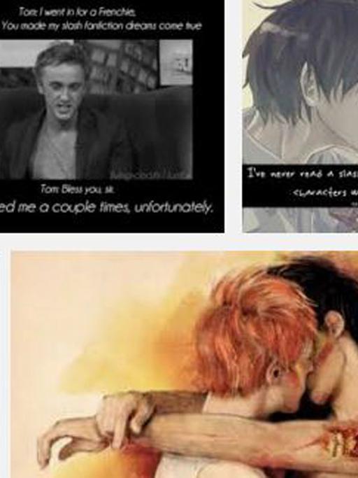 Ein Screenshot der Google Bildsuche zeigt Bilder, auf denen Harry Potter in schwulen Liebeszenen zu sehen ist.