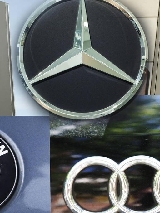 Automarken VW, BMW, Audi, Porsche, Mercedes, Symbolfoto zum Kartellverdacht (Fotomontage)