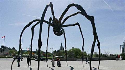 Die "Maman" betitelte Skulptur einer Riesenspinne der Künstlerin Louis Bourgeois vor der Nationalgallerie in Ottawa, Kanada.