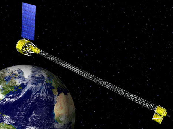 Das Teleskop NuSTAR im All (Zeichnung)