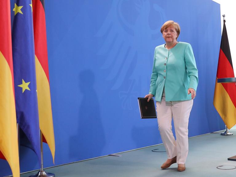 Bundeskanzlerin Angela Merkel gibt im Bundeskanzleramt eine Erklärung zum Brexit ab.