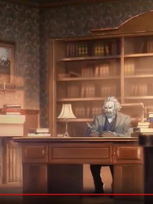 Screenshot des chinesischen Anime-Films (bilibili) über Karl Marx.