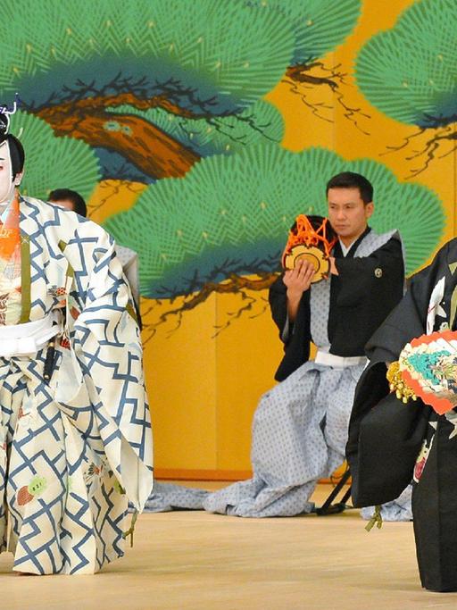 Kabuki-Schauspieler in einem Theater in Tokio.