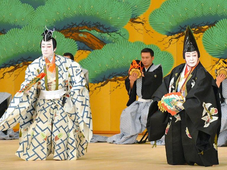 Kabuki-Schauspieler in einem Theater in Tokio.