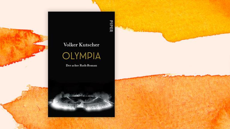 Das Buchcover "Olympia" von Volker Kutscher ist vor einem grafischen Hintergrund zu sehen.