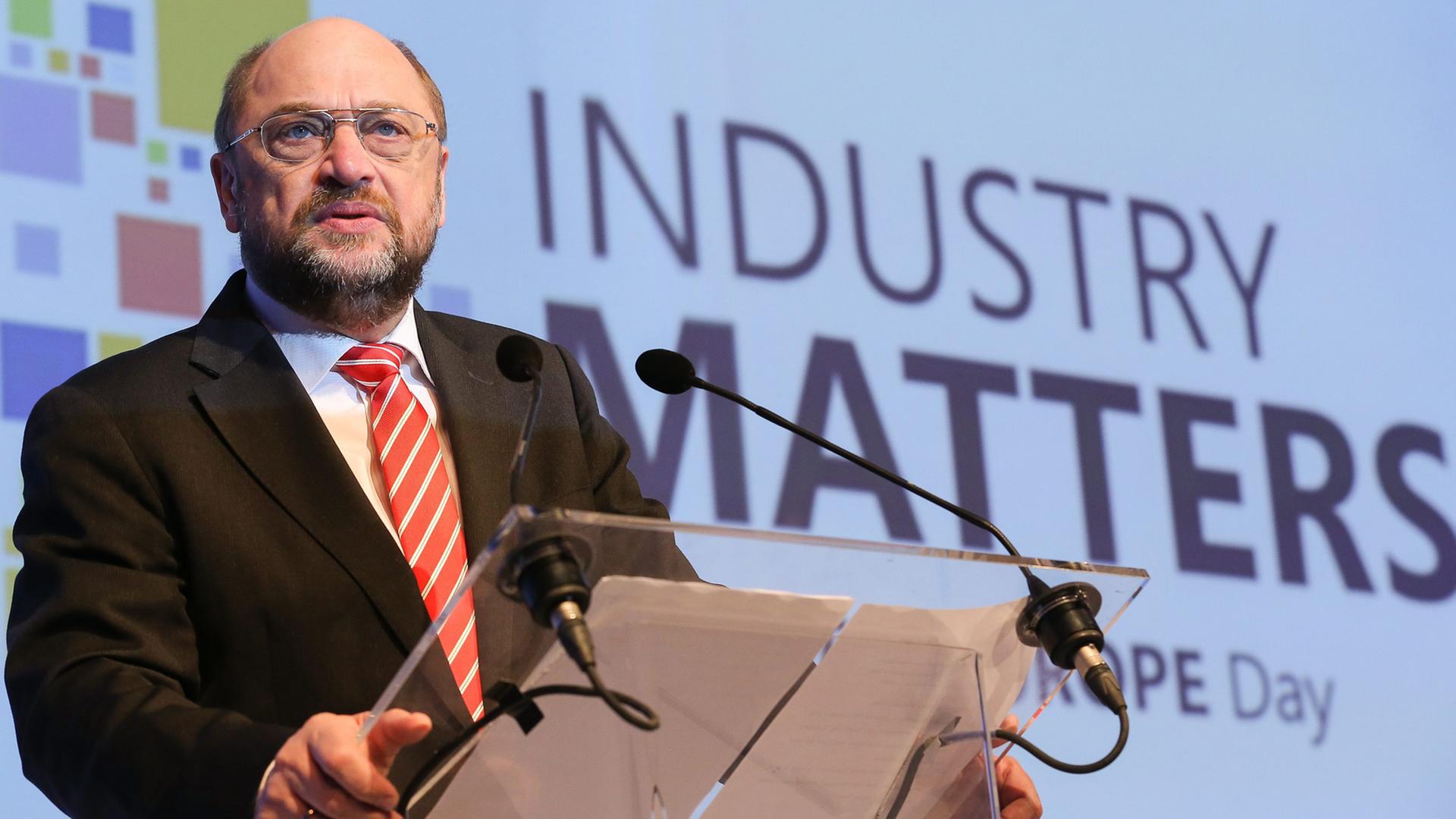 Martin Schulz, Präsident des Europäischen Parlaments, spricht beim beim "Businesseurope Day" in Brüssel, Januar 2014