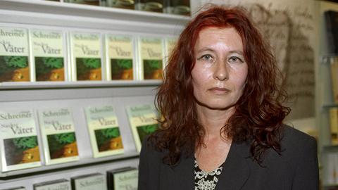 Die Schriftstellerin Margit Schreiner auf der Frankfiurter Buchmesse 1997