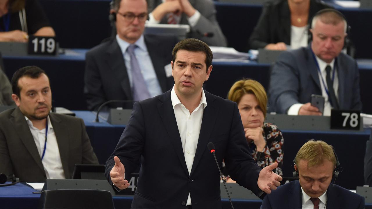 Der griechische Ministerpräsident Alexis Tsipras im Europaparlament. Der griechische Ministerpräsident Alexis Tsipras im Europaparlament.