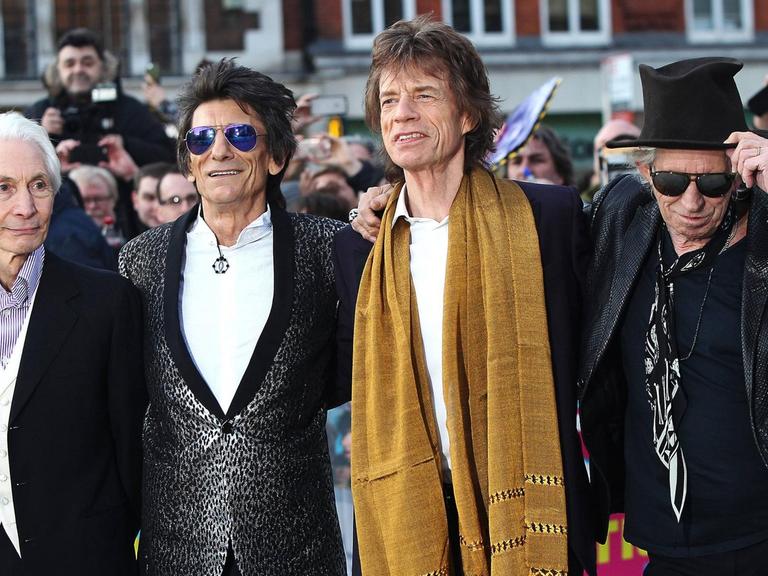 Die Rolling Stones bei ihrer Exhibitionism Ausstellungseröffnung in der Saatchi Gallery in London