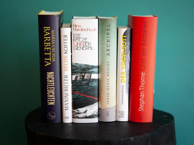 Deutscher Buchpreis: Die Shortlist 2018 Die Jury hat die sechs Romane für die Shortlist des Deutschen Buchpreises 2018 ausgewählt: María Cecilia Barbetta: Nachtleuchten (S. Fischer, August 2018) Maxim Biller: Sechs Koffer (Kiepenheuer & Witsch, September 2018) Nino Haratischwili: Die Katze und der General (Frankfurter Verlagsanstalt, August 2018) Inger-Maria Mahlke: Archipel (Rowohlt, August 2018) Susanne Röckel: Der Vogelgott (Jung und Jung, Februar 2018) Stephan Thome: Gott der Barbaren (Suhrkamp, September 2018)