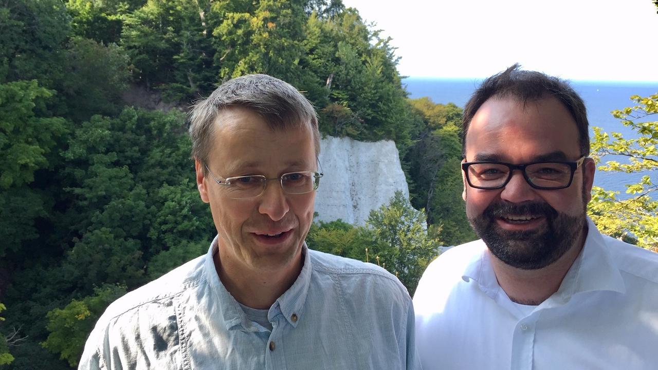 Dr. Ingolf Stodian (Nationalparkamt Vorpommern) und Marc Ehlers (Geschäftsführer der Nationalpark-Zentrum)
