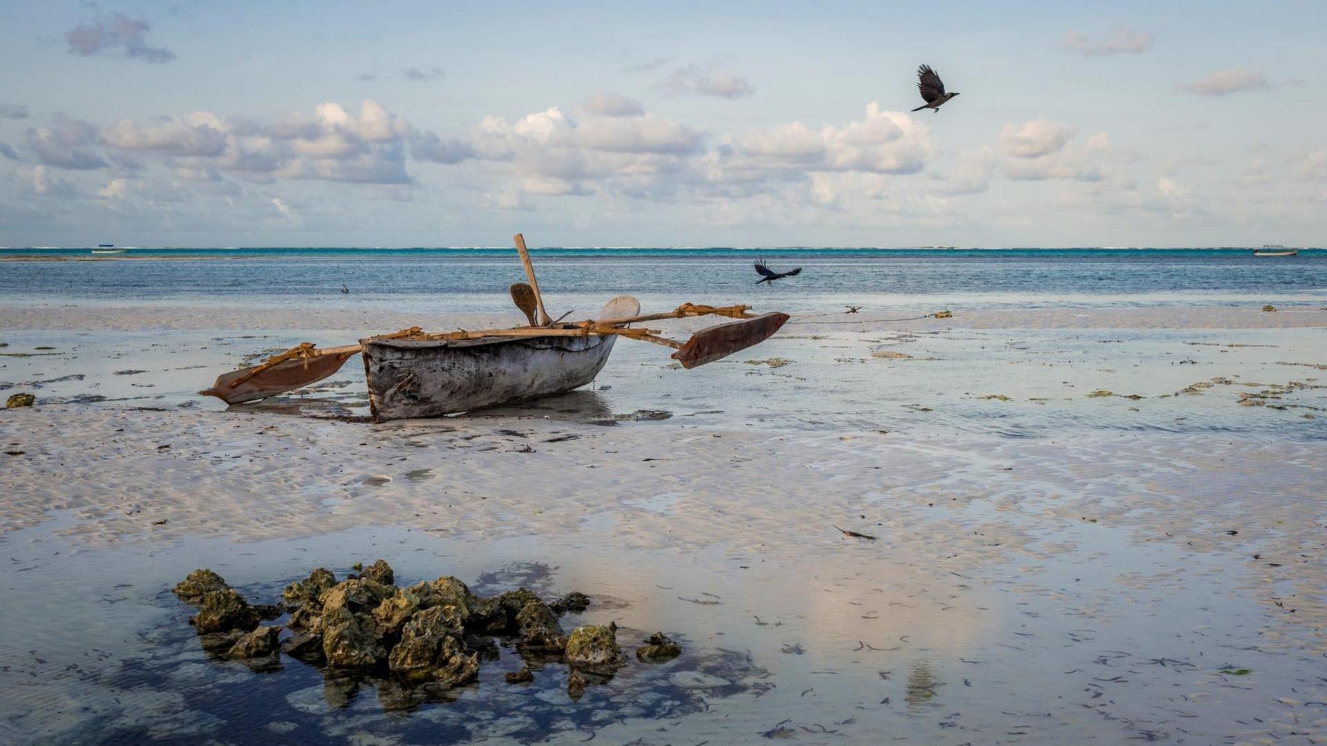 Strand im Südosten Sansibars, der größten Insel von Tansania im Indischen Ozean. (Foto von Juli 2015) | Verwendung weltweit