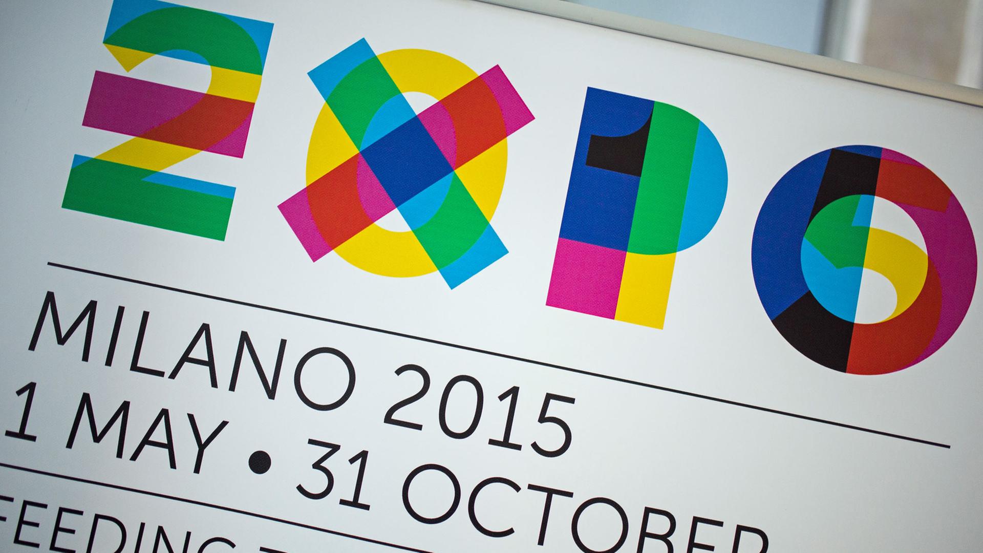 Ein Banner zur Weltausstellung 2015 in Mailand, Italien. Ein Banner zur Weltausstellung 2015 in Mailand, Italien.