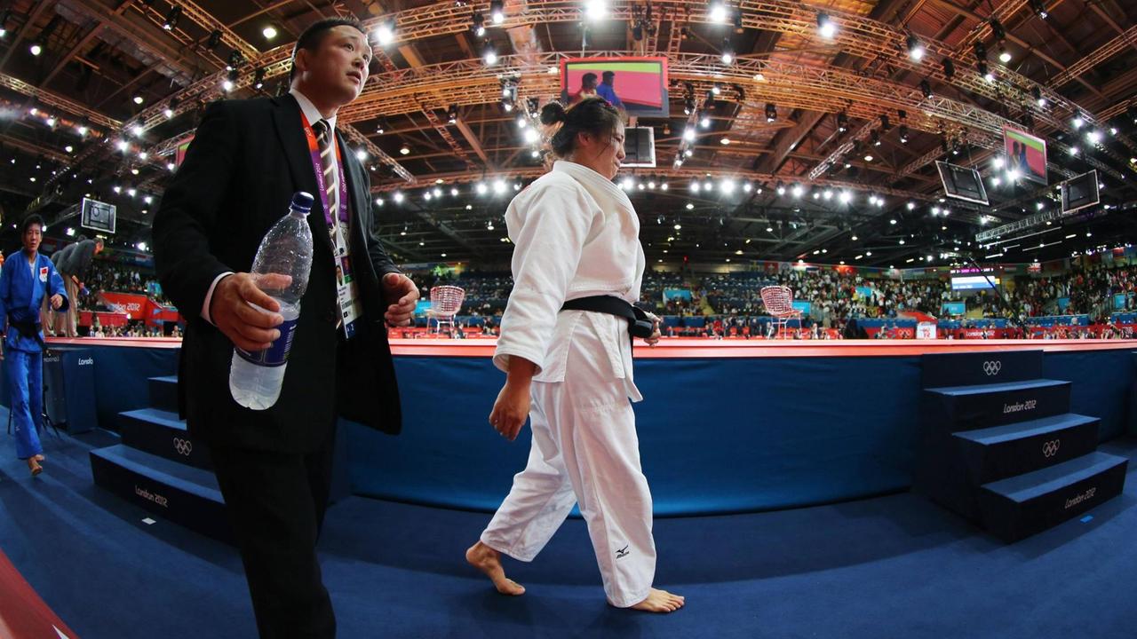 Die japanische Judoka Haruka Tachimoto bei den Olympischen Spielen in London 2012.