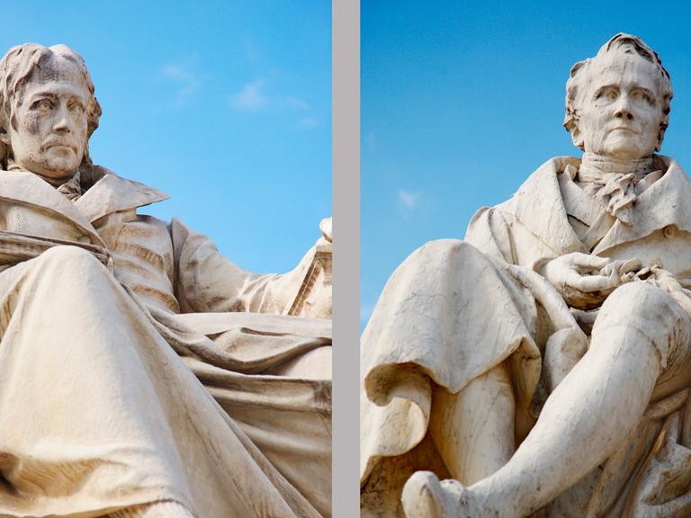 Denkmäler: Alexander (r.) und sein Bruder Wilhelm von Humboldt vor der Humboldt-Universität in Berlin.