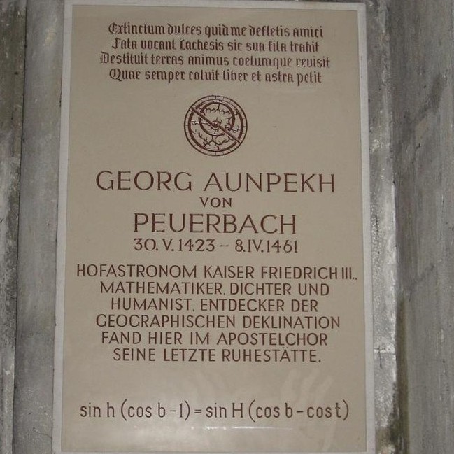 Seine letzte Ruhestätte fand Georg von Peuerbach im Wiener Stephansdom