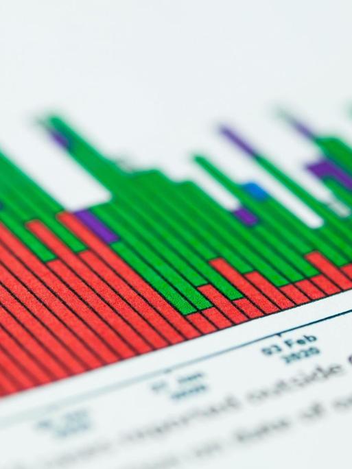 Nahaufnahme einer grafischen Darstellung statistischer Daten zur Covid-Pandemie