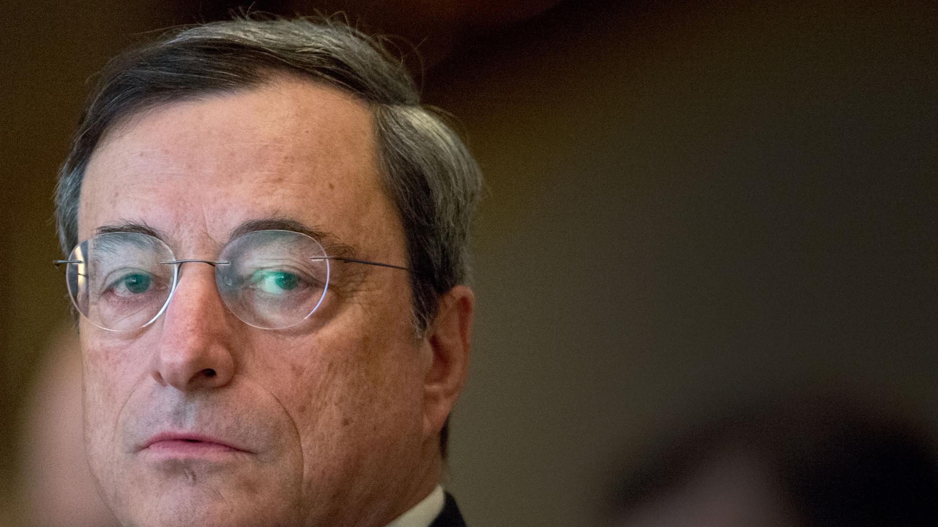 Mario Draghi, Präsident der Europäischen Zentralbank (EZB), auf dem Frankfurt European Banking Congress (EBC) in Frankfurt am Main