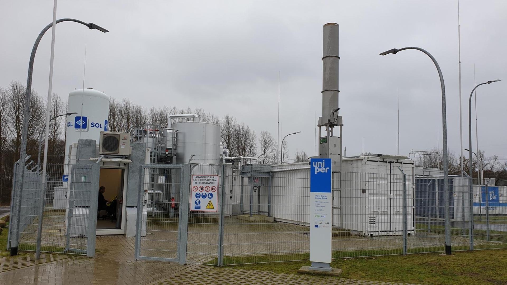 Das Betriebsgelände der Power-to-Gas-Anlage in Falkenhagen