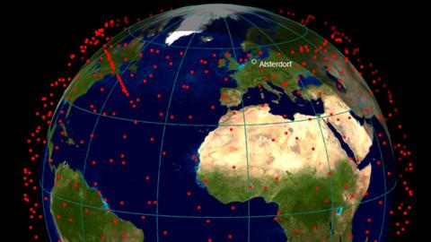 Es werden immer mehr: Die Starlink-Satelliten in der Erdumlaufbahn (Stand Mitte Januar 2021)
